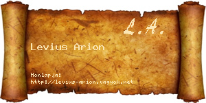 Levius Arion névjegykártya